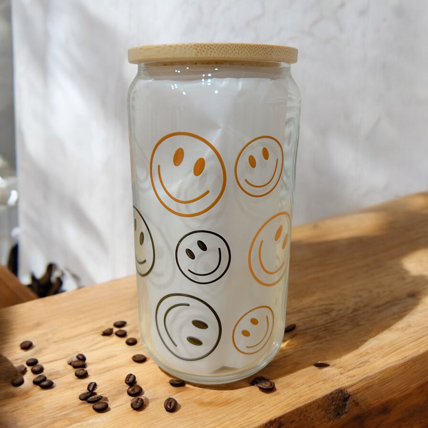 16oz Glass Tumbler (wood lid)